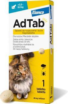 AdTab Tabletka przeciw pchłom i kleszczom dla kotów od 2 do 8 kg