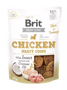 BRIT JERKY CHICKEN WITH INSECT MEATY COINS  80 g