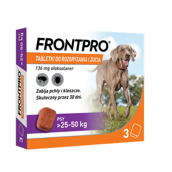 FRONTPRO 136 mg chewable tablets for dogs >25–50 kg