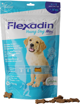 Flexadin Young Dog MAXI dla młodych psów powyżej 10kg na stawy 60 sztuk
