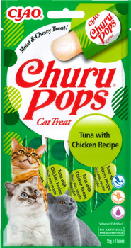 Inaba Cat Churu Pops Tuńczyk z Kurczakiem 4x15g (Tuna With Chicken Recipe 60g)
