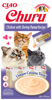 Przysmaki Inaba Cat Churu Kurczak z Krewetkami 4x14g (Chicken With Shrimp Flavour Recipe)
