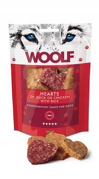 WOOLF HEARTS OF DUCK OR CHICKEN WITH RICE 100g 1001