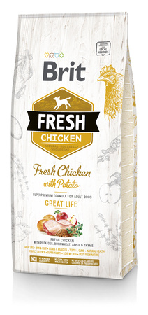 BRIT FRESH ADULT CHICKEN&POTATO 12kg