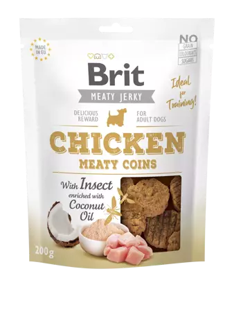 BRIT JERKY CHICKEN WITH INSECT MEATY COINS 200 g